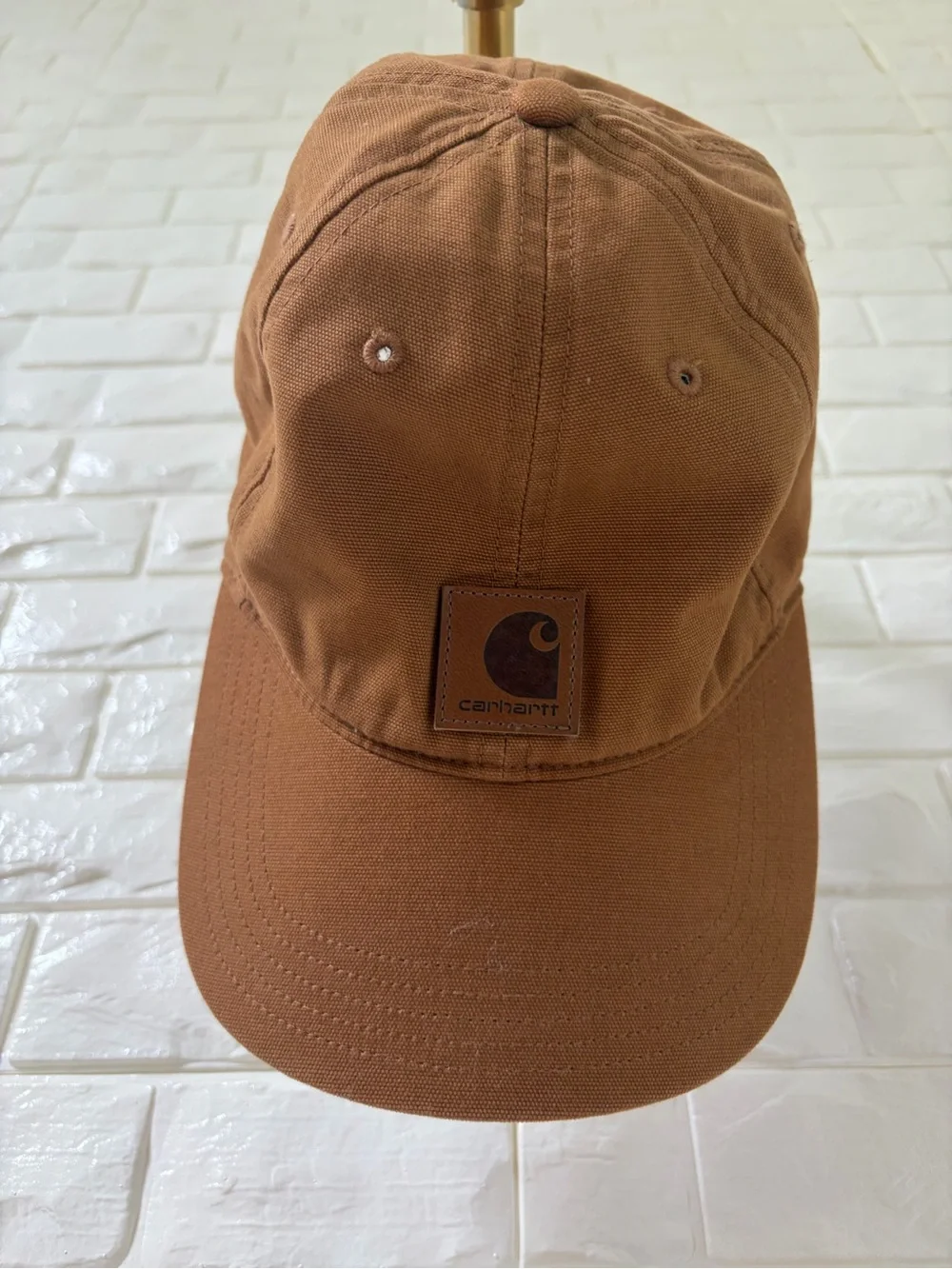 Carhartt Men's Brown Canvas Baseball Cap with Front Logo Patch